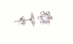 Sterling silver diamond accent daisy earrings 